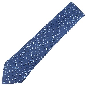 エルメス ネクタイ 水滴柄 9cm シルク ネイビー 紺 青   中古