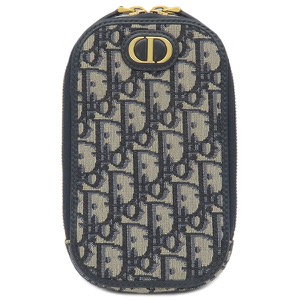クリスチャン・ディオール 2WAYバッグ 30 MONTAIGNE フォンホルダー キャンバス ネイビー チェーンショルダー 紺  43MA0271 中古