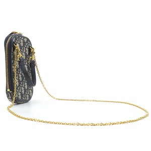 クリスチャン・ディオール 2WAYバッグ 30 MONTAIGNE フォンホルダー キャンバス ネイビー チェーンショルダー 紺  43MA0271 中古