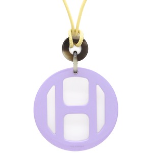 エルメス ネックレス Hエキップ  バッファローホーン マルチカラー 紫 黄色  H057087FL01 中古