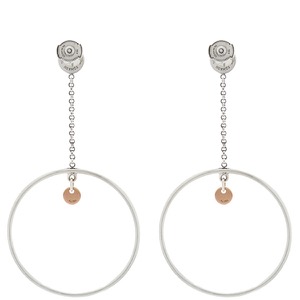 エルメス ピアス エクスリブリス フープ シルバー925 シルバー Ag925 AU750 スイング サークル  中古