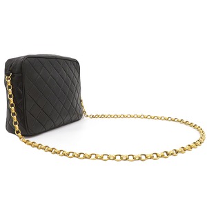 シャネル ショルダーバッグ マトラッセ フリンジ レザー ブラック 黒 タッセル チェーンショルダー 中古