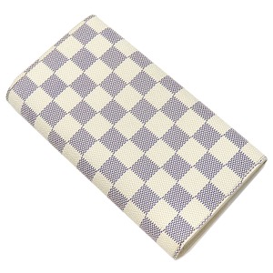 ルイヴィトン 長財布 ポルトフォイユ サラ ダミエアズールキャンバス ホワイト 白  N61735 中古