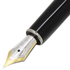 モンブラン 万年筆 マイスターシュテュック ソリテール ドゥエ メタル ブラック F(細字) インク切れ カートリッジ/インク吸入両用式  中古