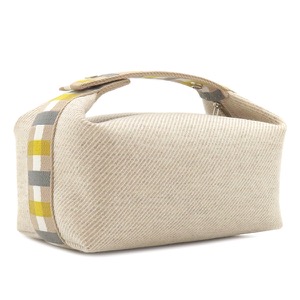 エルメス ポーチ ブリッド ア ブラック オ カレPM ウール ベージュ ハンドバッグ バニティバッグ  中古