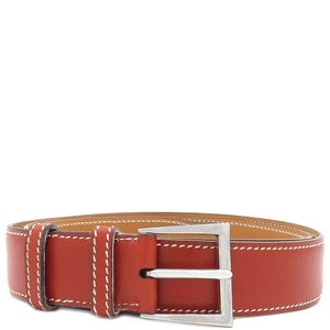 エルメス ベルト ベルト #95 レザー レッド #95 赤茶  中古