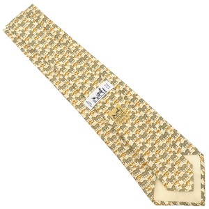 エルメス ネクタイ シマウマ 9cm シルク ベージュ ゼブラ アニマル柄  中古