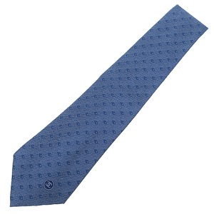 シャネル ネクタイ 総柄 10cm シルク ブルー 青 中古