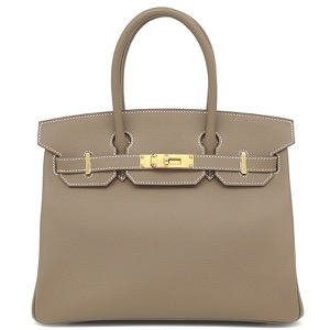 エルメス ハンドバッグ バーキン30 ヴォーエプソン グレー グレージュ  中古