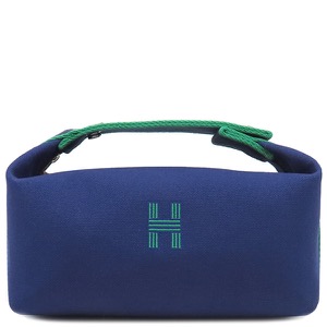 エルメス ポーチ ブリッド ア ブラック PM トワルアッシュ ネイビー未使用 ハンドバッグ バニティバッグ  中古