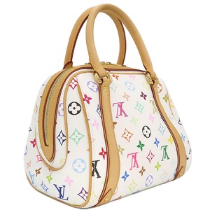 ルイヴィトン ハンドバッグ プリシラ モノグラムマルチカラー ホワイト 白  M40096 中古