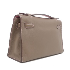 エルメス ハンドバッグ ポシェットケリー  スイフト グレー グレージュ ミニバッグ バイカラー  中古