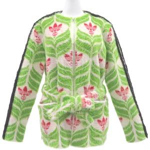 グッチ カーディガン GUCCI adidas トレフォイル カーディガン ナイロン グリーン XS 緑   717694 中古