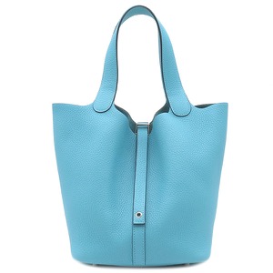 エルメス ハンドバッグ ピコタンロックMM トリヨンクレマンス ブルー 水色  中古