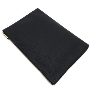 グッチ クラッチバッグ ポートフォリオ レザー ブラック ロゴプリント 黒  500984 中古