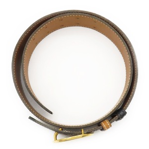 エルメス ベルト ホースバックル ボックスカーフ ブラック リバーシブル 黒 茶 ヴィンテージ ダブルホール  中古