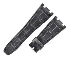 オーデマピゲ 腕時計パーツ ロイヤルオーク用 クロコバンド クロコダイル ブラック 未使用 純正 替え ベルト ストラップ 29ｍｍ ブラック 黒  中古