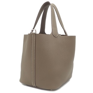 エルメス ハンドバッグ ピコタンロックMM  トリヨンクレマンス グレー未使用 グレージュ  中古