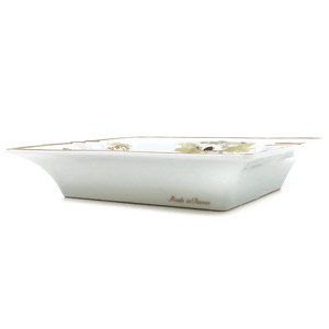 エルメス 雑貨 アッシュトレイ 灰皿 ビーグル 陶磁器 ホワイト 白 小物入れ  中古