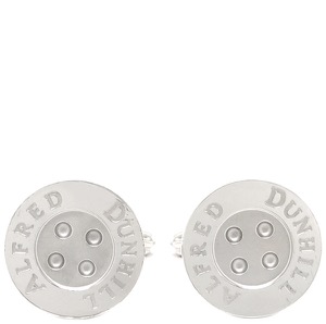 ダンヒル カフス ボタンモチーフ カフリンクス シルバー925 シルバー SV925  中古