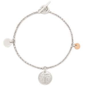 エルメス ブレスレット エクスリブリス PM  シルバー925 シルバー ST SV925 AG925 Au750 18K  H120440B 00ST 中古