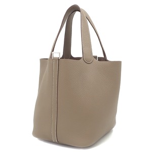 エルメス ハンドバッグ ピコタンロックMM  トリヨンクレマンス グレー未使用 グレージュ  中古