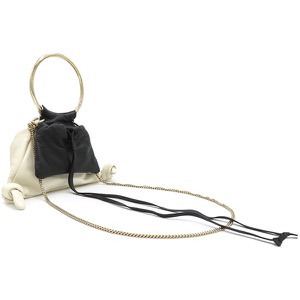 クロエ 2WAYバッグ アーリーン レザー ホワイト ショルダーバッグ ハンドバッグ ポシェット 巾着 白 黒  CHC23WS150 中古