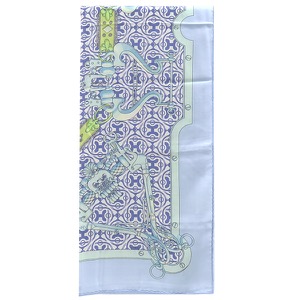 エルメス ストール ショール カレ140 CARRE カシミヤ マルチカラー 【MORS ETGOURMETTES/馬術と鎖】  中古