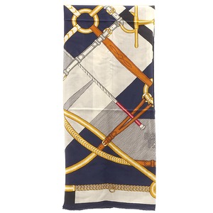 エルメス ストール ショール カレ140 CARRE カシミヤ マルチカラー 【PARCOURS SANS FAUTE/完璧なコース】  中古