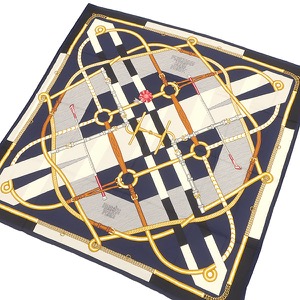 エルメス ストール ショール カレ140 CARRE カシミヤ マルチカラー 【PARCOURS SANS FAUTE/完璧なコース】  中古