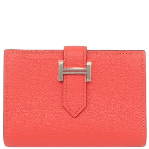 エルメス カードケース ベアン シェーブル ピンク未使用 名刺入れ  中古