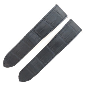 カルティエ 腕時計パーツ クロコダイル ネイビー 新品同様 純正 替え ベルト ストラップ 22ｍｍ ネイビー  中古