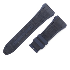 フランクミュラー 腕時計パーツ ヴァンガード V45用 クロコ×ラバーバンド クロコダイル ネイビー 未使用 純正 ベルト バンド ストラップ 替え 28mm ネイビー 紺  中古
