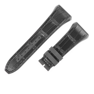 フランクミュラー 腕時計パーツ ヴァンガード V45用 クロコ×ラバーバンド クロコダイル ブラック 未使用 純正 ベルト バンド ストラップ 替え 28mm ブラック 黒  中古