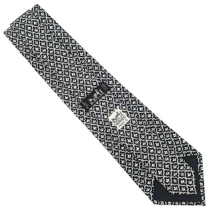 エルメス ネクタイ 9cm シルク ブラック 総柄 小紋柄 花柄 パターン  中古