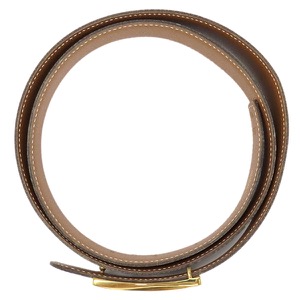 エルメス ベルト ホースバックル ＃90 ボックスカーフ ブラック ＃90 リバーシブル 黒 茶 ヴィンテージ ダブルホール  中古