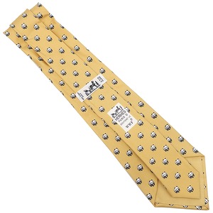 エルメス ネクタイ アニマル柄 9cm シルク イエロー 黄色 パンダ  中古