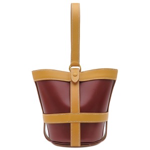 エルメス ハンドバッグ ミュズリエール2 ボックスカーフ レッド 赤 ベージュ 茶 バケツバッグ  中古