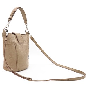 トッズ 2WAYバッグ ダブルT バケットバッグ レザー ベージュ ハンドバッグ ショルダーバッグ MW41 中古