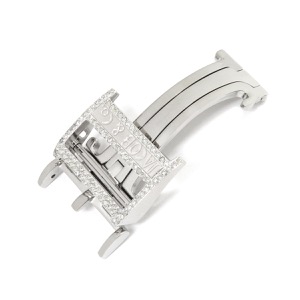 ジェイコブ 腕時計パーツ 純正 5タイムゾーン ステンレススチール シルバー バックル 18mm幅対応 SS ダイヤ Dバックル パーツ 替え シルバー  中古