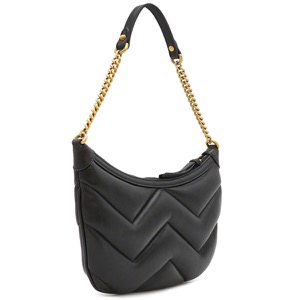 グッチ ショルダーバッグ GGマーモント スモール レザー ブラック 黒 チェーンショルダー  777263 中古