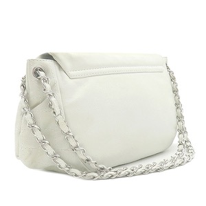 シャネル ショルダーバッグ ハーフムーン ホワイト 白 チェーンショルダーバッグ ココマーク 中古