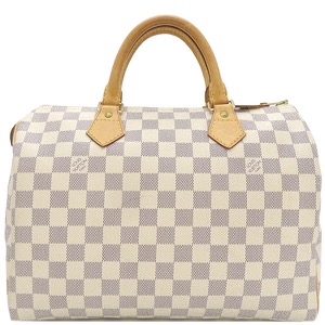 ルイヴィトン ハンドバッグ スピーディ 30 ダミエアズールキャンバス ホワイト 白 ボストン 鍵・パドロック欠品  N41533 中古