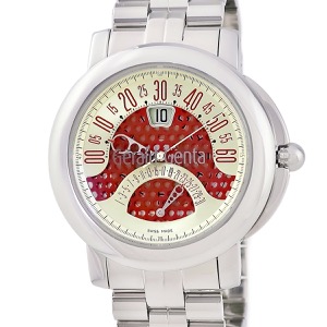 ジェラルド・ジェンタ アリーナ バイレトロ デイト BSP.Y.10 OH済 ゴールド×レッド レトログラード 自動巻き