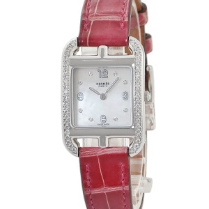 エルメス ケープコッドPM CC1.232 純正ダイヤ シェル スクエア クオーツ