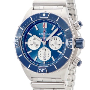ブライトリング スーパー クロノマット B01 44 AB0136 OH済 ブルー 自動巻き