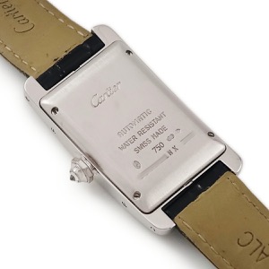 カルティエ タンクアメリカン MM WB710002 OH済 K18WG無垢 純正ダイヤ スクエア 自動巻き