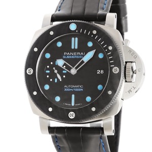 パネライ サブマーシブル BMG-TECH 3デイズ PAM00799 W番 黒 水色 限定 自動巻き