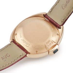 カルティエ クレ ドゥ カルティエ WJCL0016 K18PG無垢 純正ダイヤ ローマン デイト 青針 自動巻き