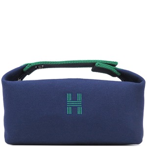 エルメス ポーチ ブリッド ア ブラック PM トワルアッシュ ネイビー未使用 紺 ハンドバッグ バニティバッグ  中古